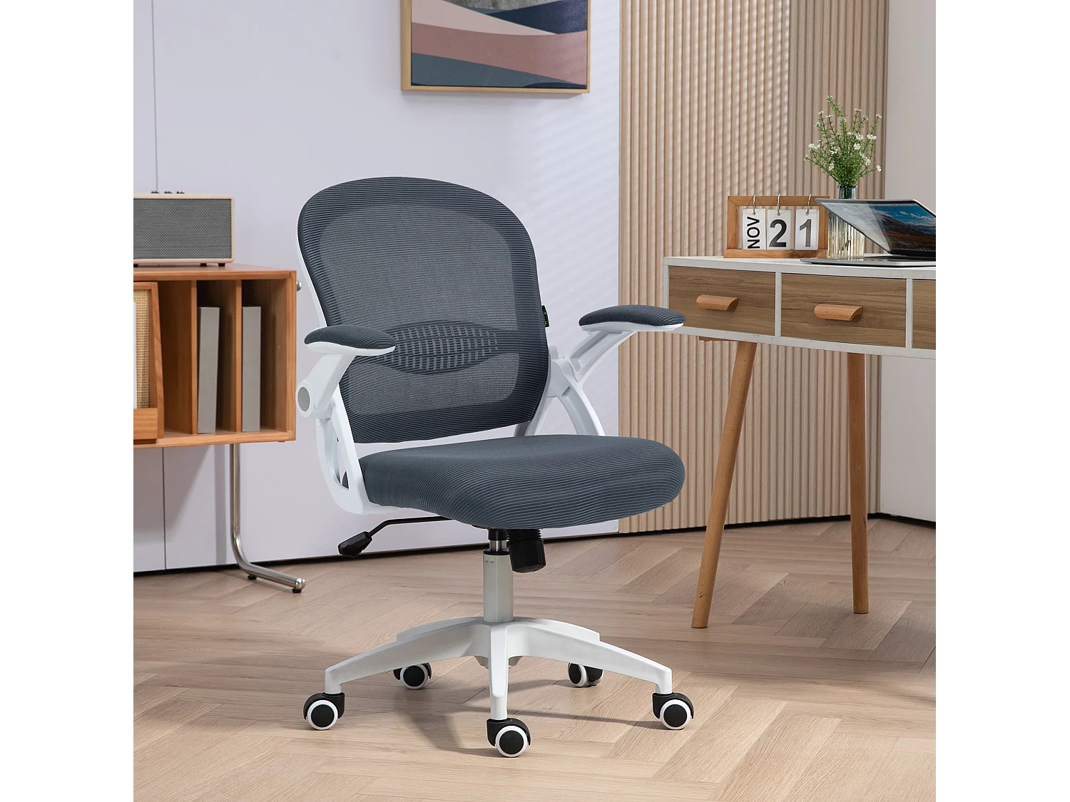 Sedia da ufficio ergonomica con altezza regolabile grigio