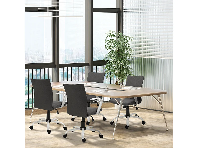 Sedia da ufficio ergonomica e regolabile per scrivania grigio scuro