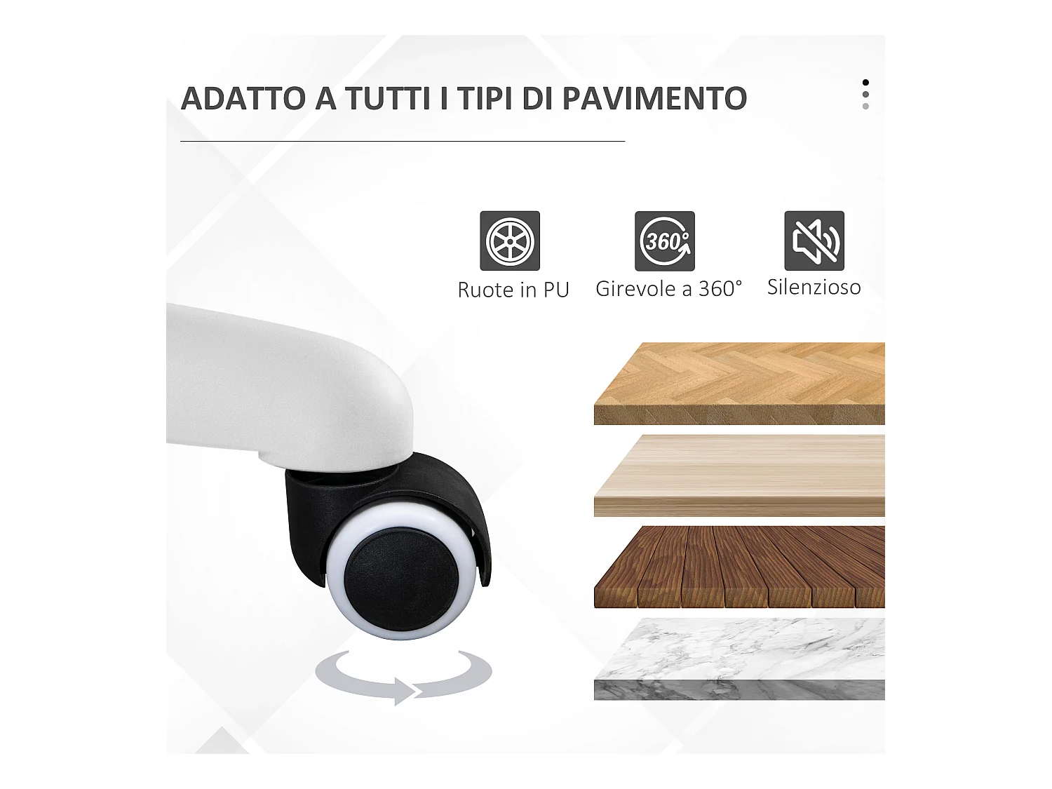 Sedia da ufficio ergonomica ad altezza regolabile bianca e rosa