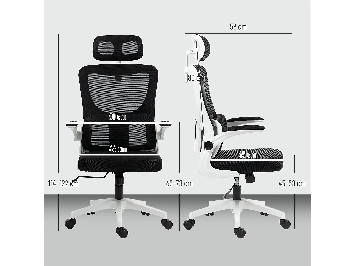 Sedia da ufficio ergonomica con poggiatesta rimovibile nero