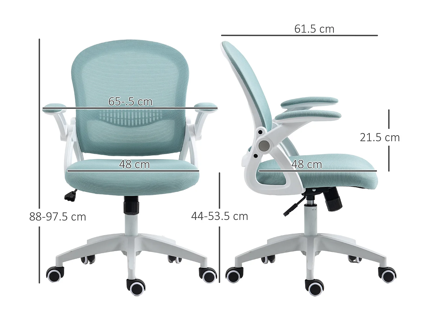 Sedia da ufficio ergonomica con altezza regolabile azzurro