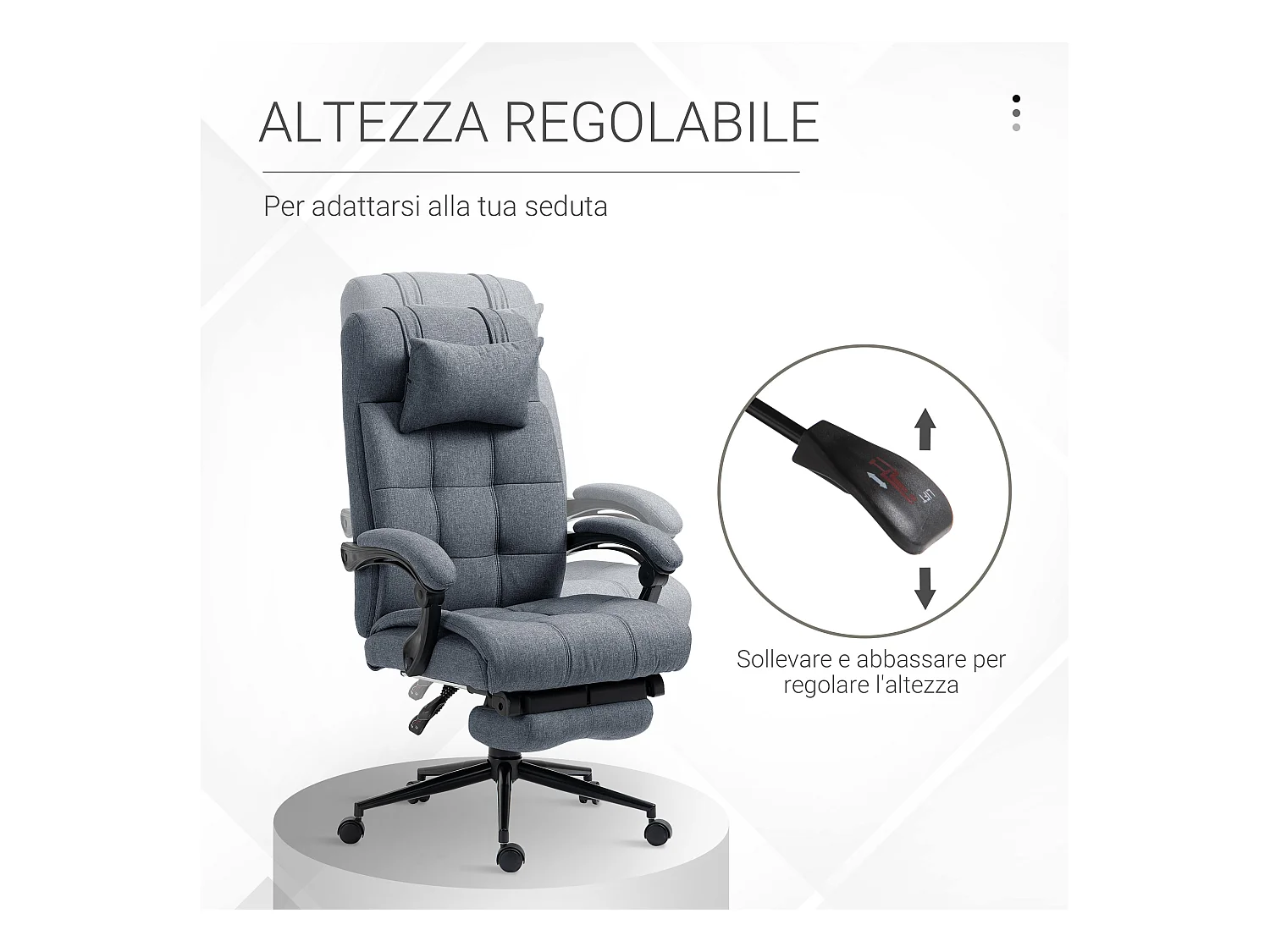 Sedia ufficio ergonomica reclinabile poggiatesta poggiapiedi