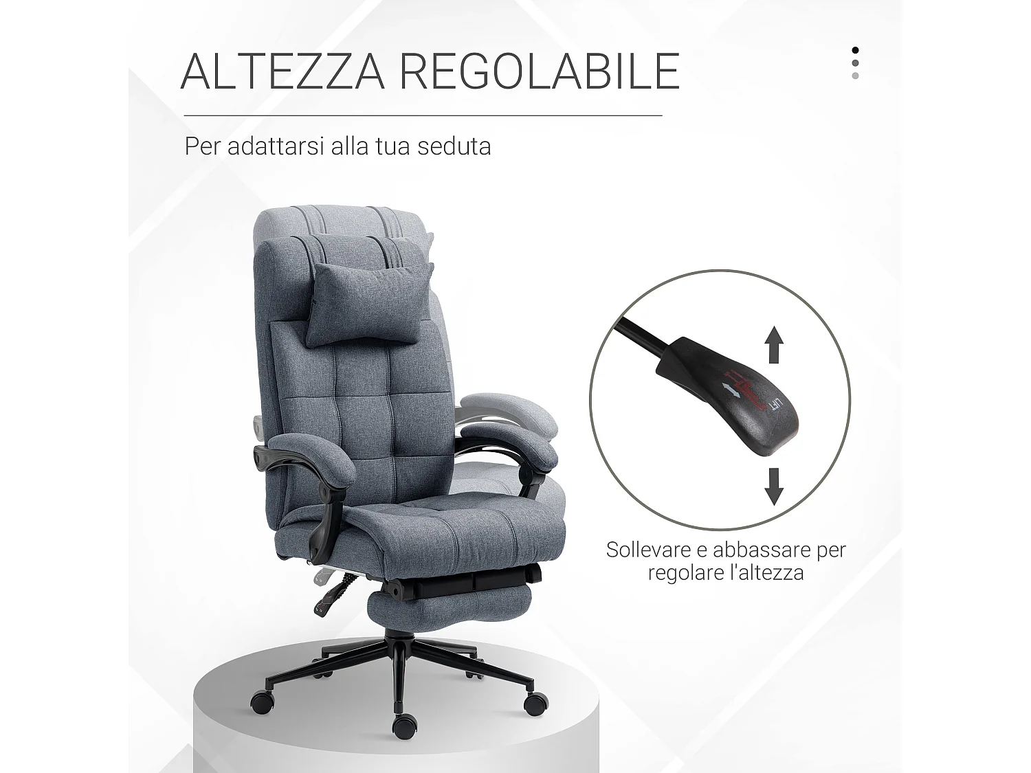 Sedia ufficio ergonomica reclinabile poggiatesta poggiapiedi