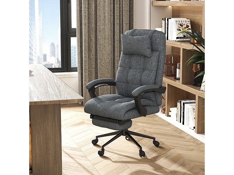 Sedia ufficio ergonomica reclinabile poggiatesta poggiapiedi