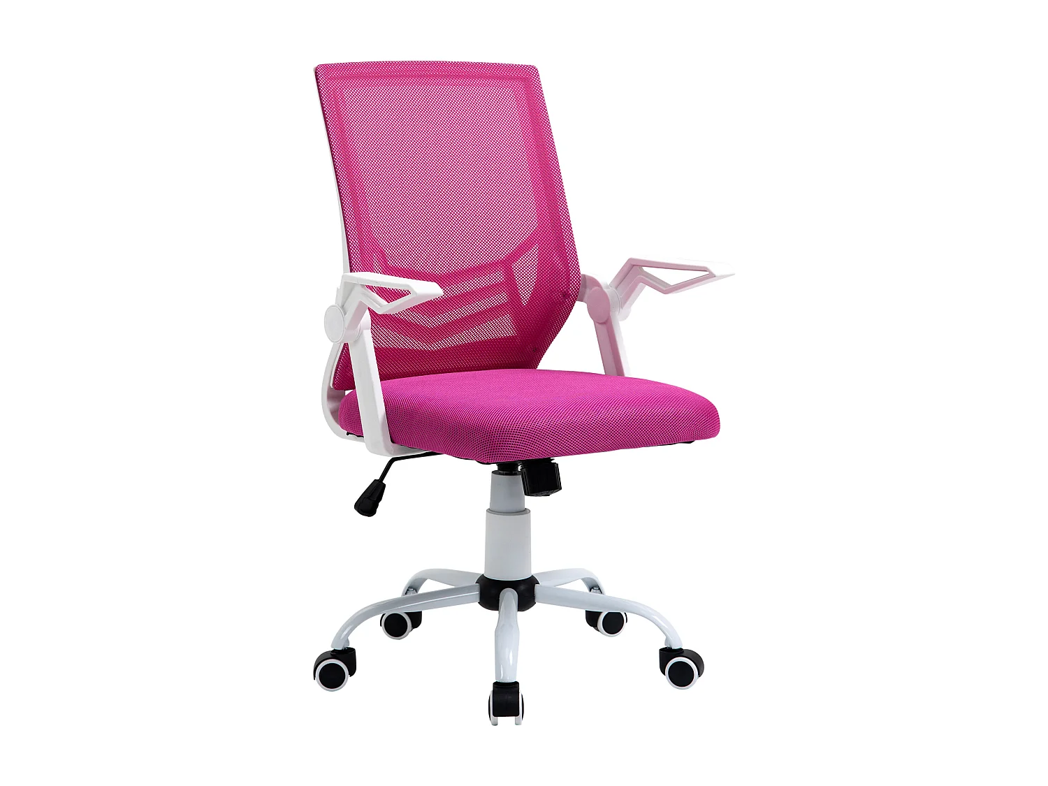 Sedia da ufficio ergonomica supporto lombare in tessuto rosa