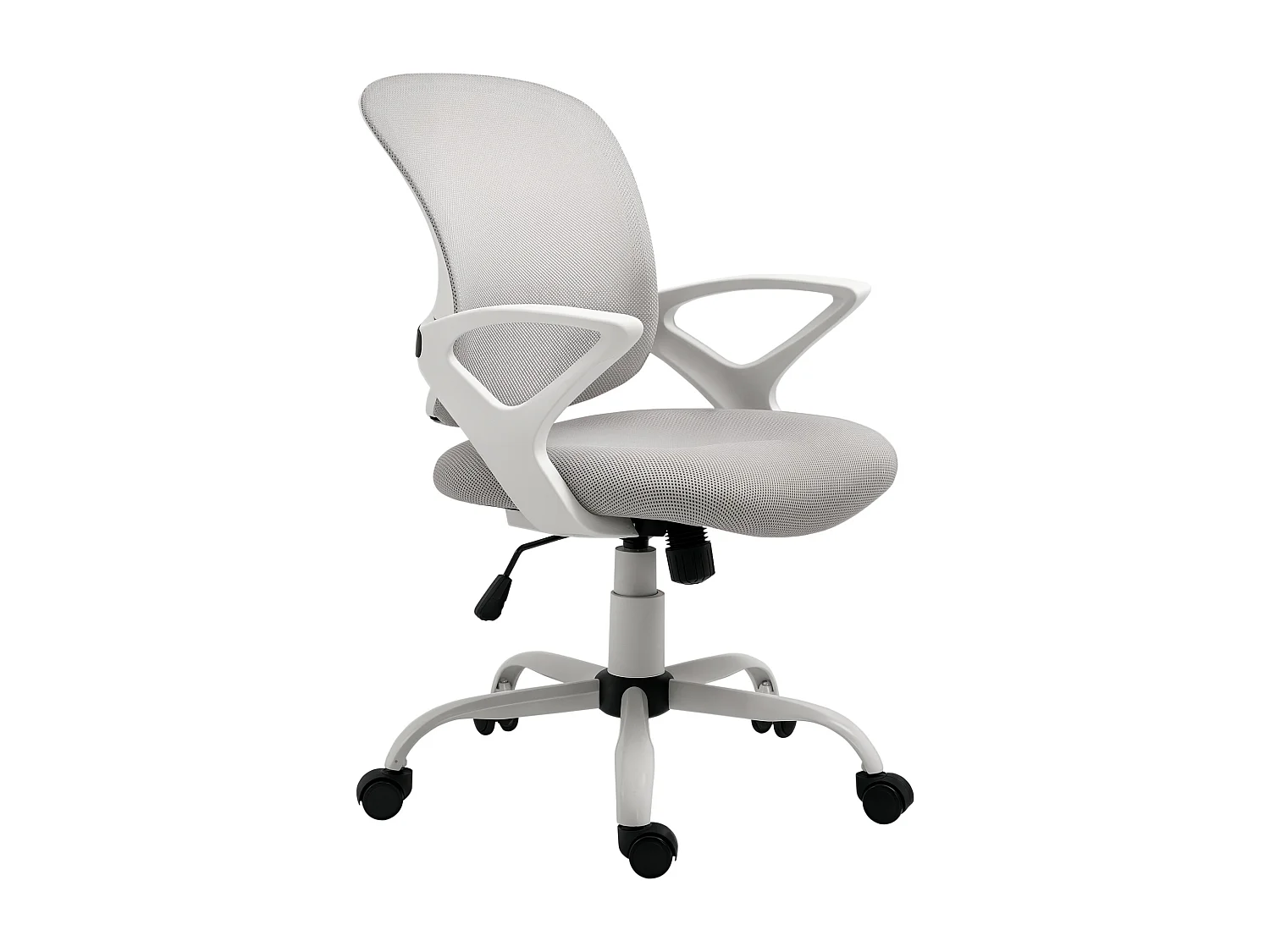Sedia da ufficio girevole ergonomica in tessuto a rete grigio
