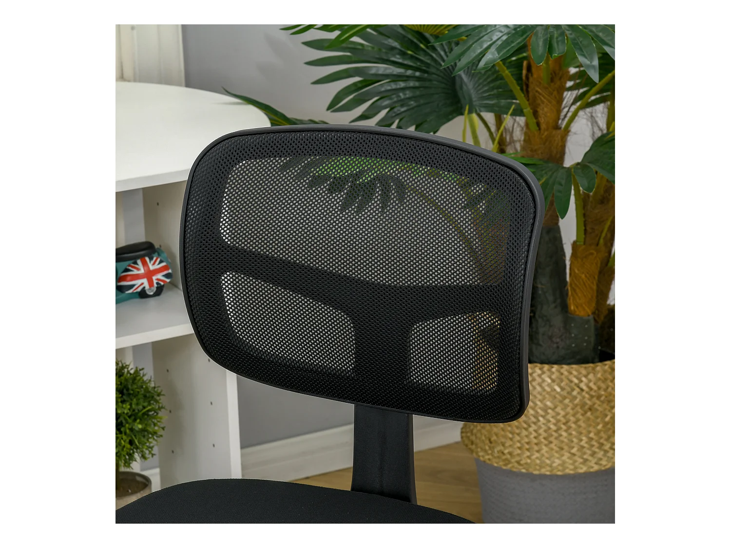 Sedia da ufficio ergonomica senza braccioli regolabile nero