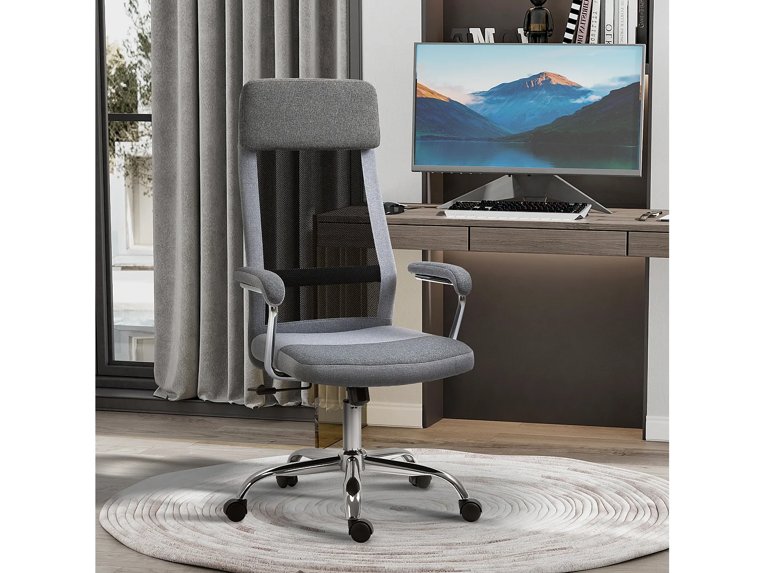 Sedia da ufficio ergonomica girevole con altezza regolabile