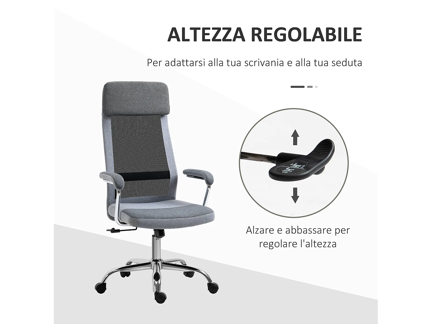 Sedia da ufficio ergonomica girevole con altezza regolabile