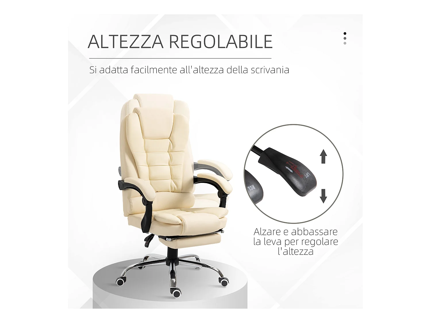 Sedia da ufficio ergonomica e reclinabile con poggiapiedi