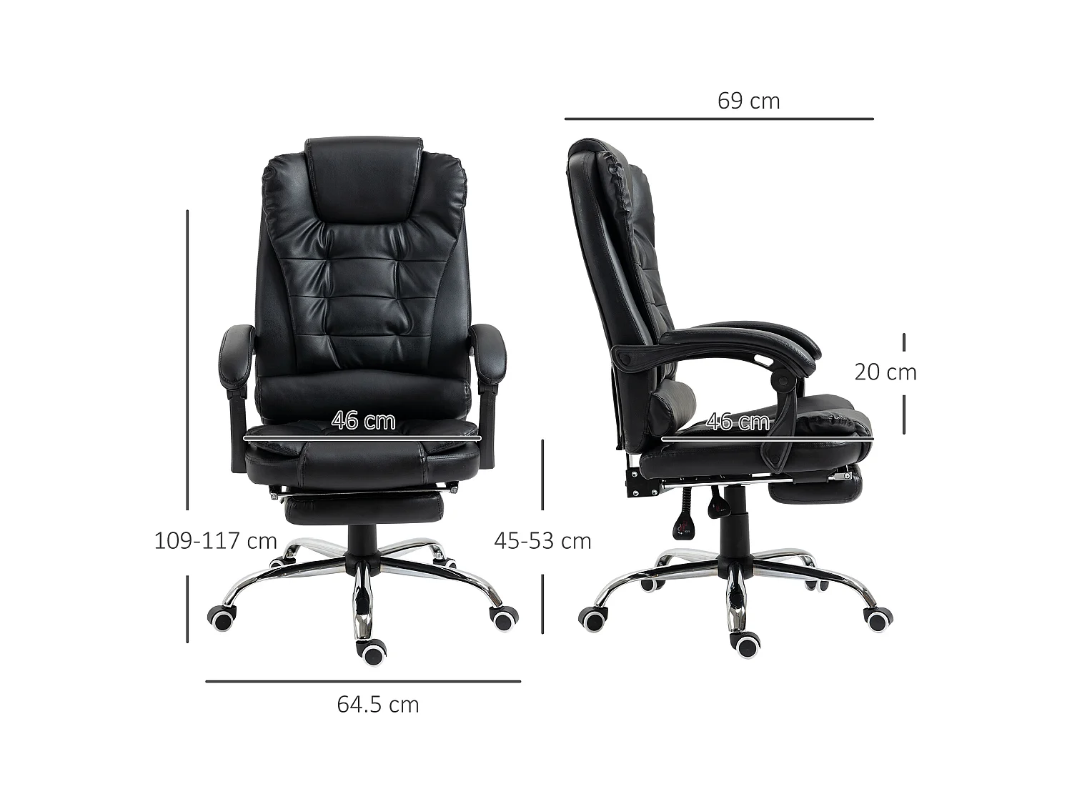 Sedia ergonomica girevole per ufficio e studio in similpelle