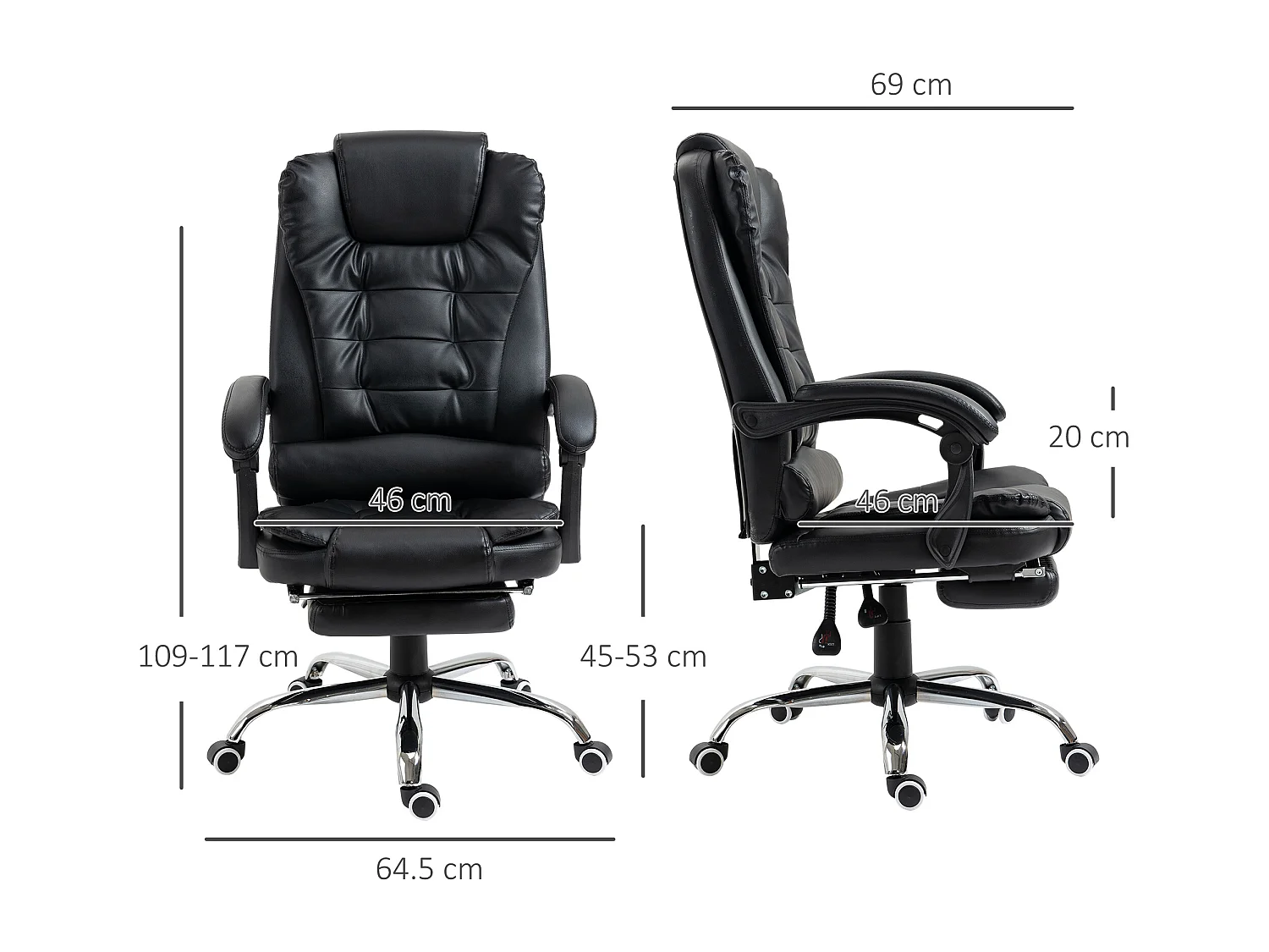 Sedia ergonomica girevole per ufficio e studio in similpelle