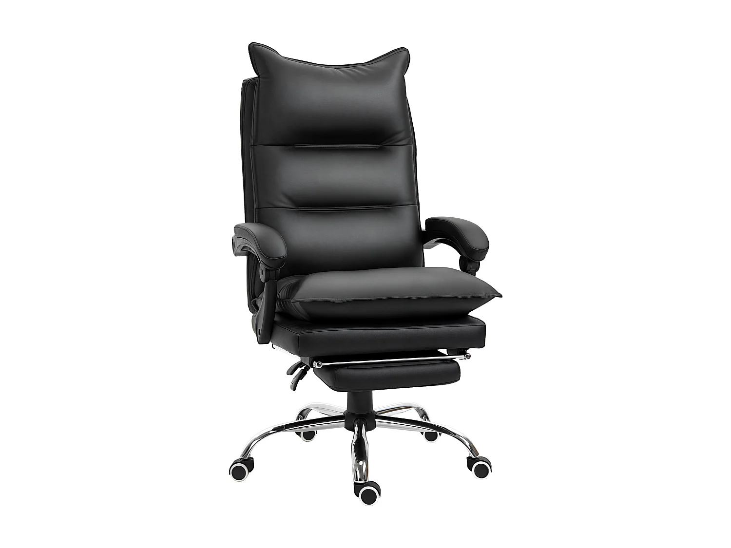 Poltrona da ufficio in similpelle nera altezza regolabile