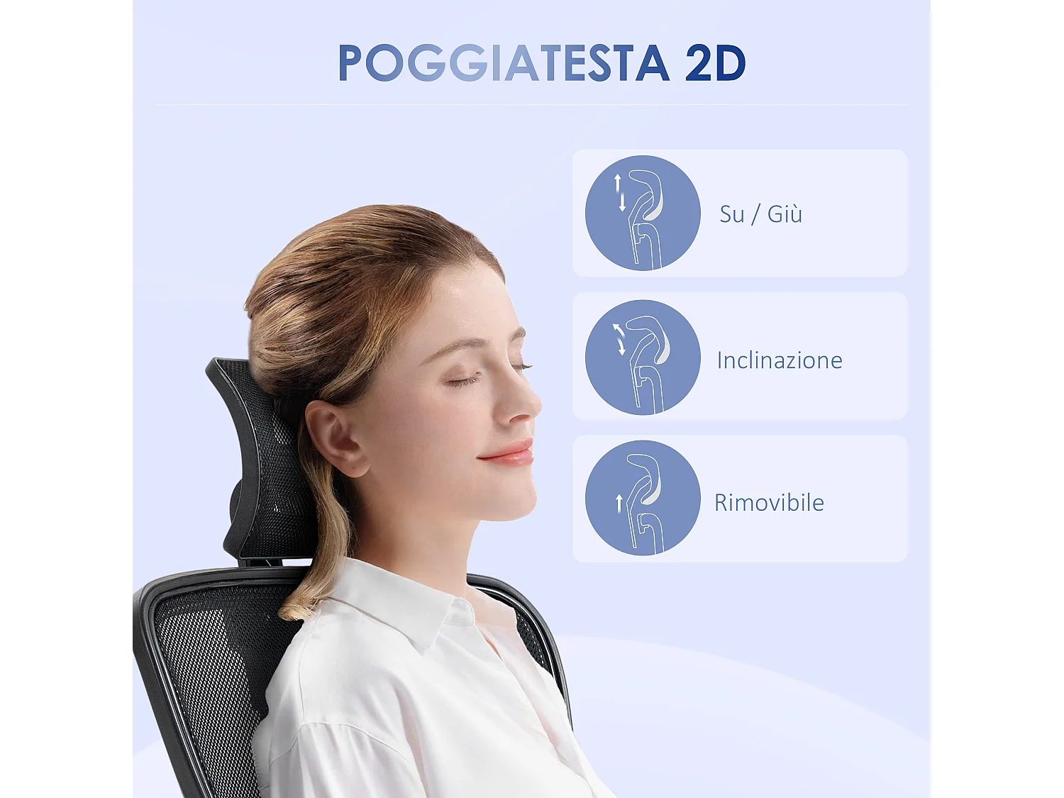 Sedia da ufficio ergonomica con altezza regolabile e supporto lombare