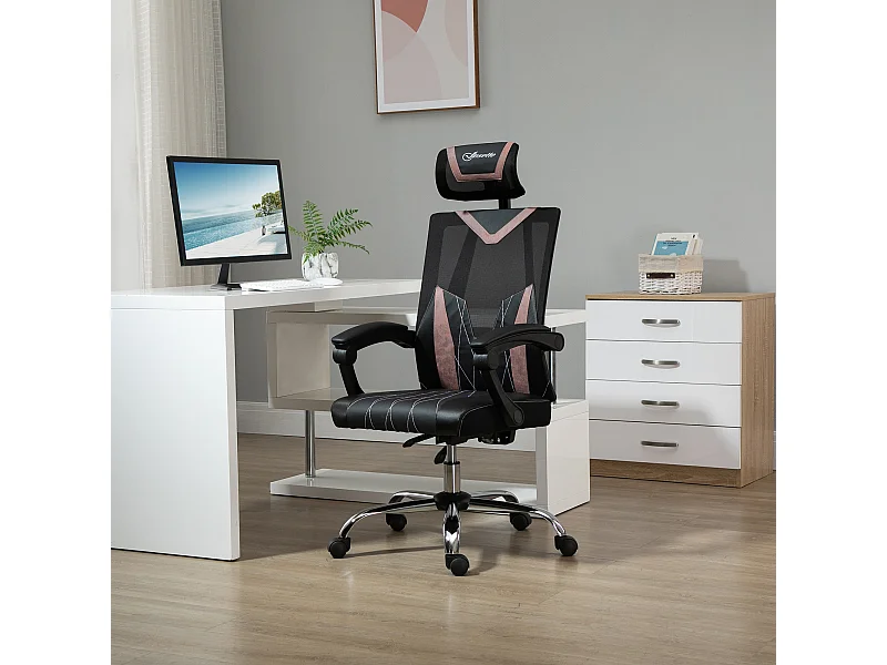 Sedia da ufficio inclinabile con supporto cervicale e lombare