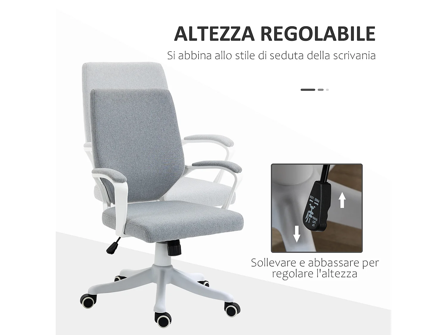 Poltrona da ufficio ergonomica altezza regolabile e girevole