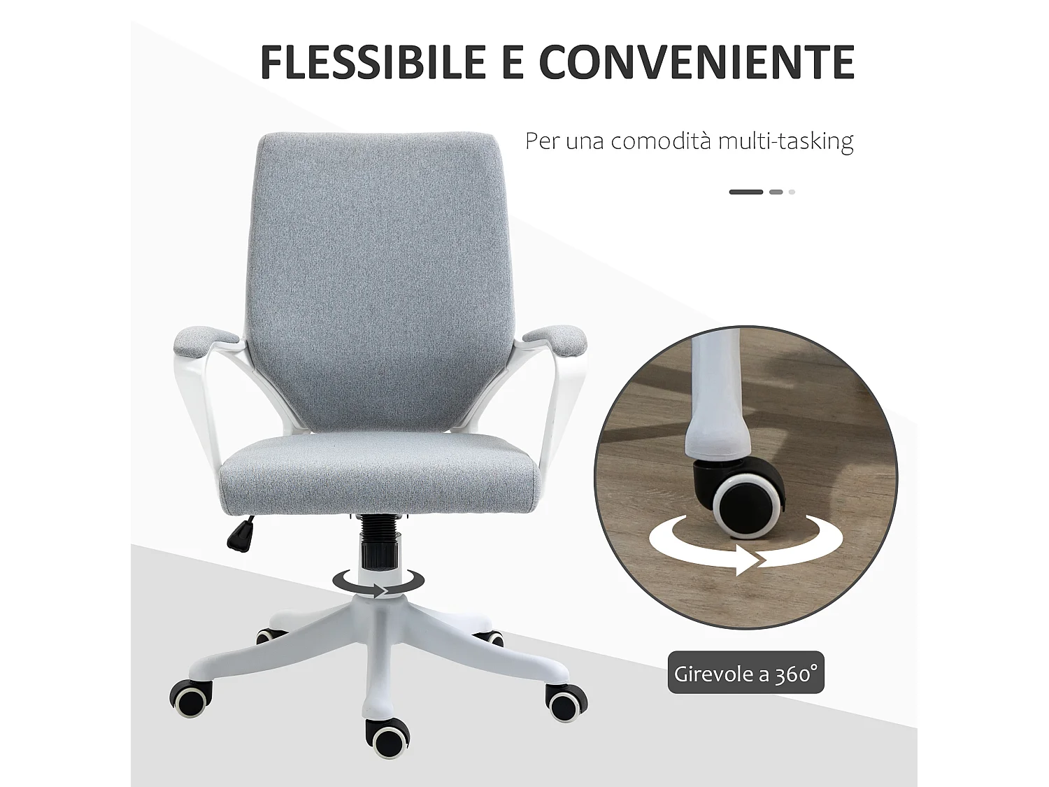 Poltrona da ufficio ergonomica altezza regolabile e girevole