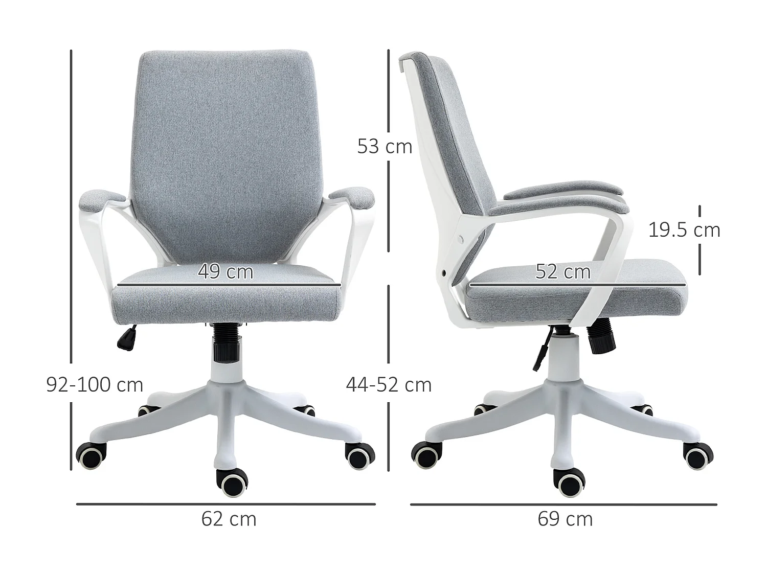 Poltrona da ufficio ergonomica altezza regolabile e girevole