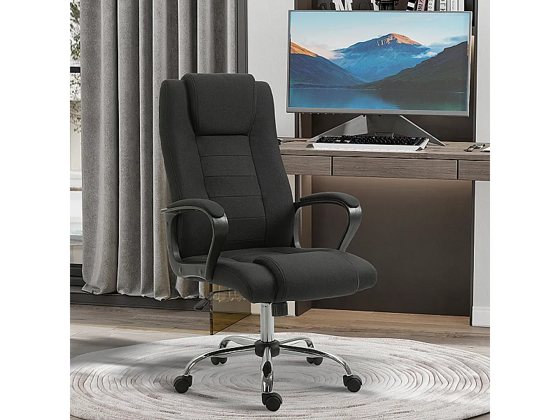 Sedia da ufficio ergonomica con altezza regolabile nero