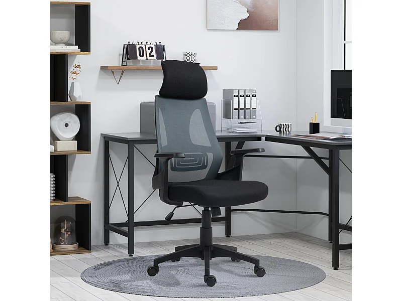 Sedia da ufficio con supporto lombare e altezza regolabile nero