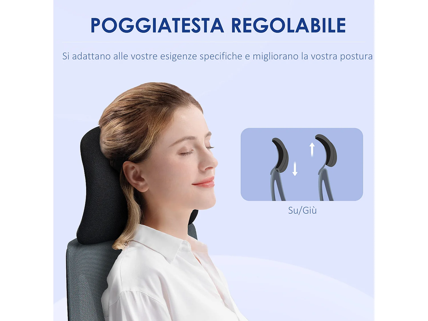 Sedia da ufficio con supporto lombare e altezza regolabile nero