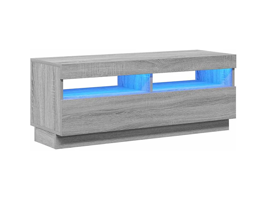 Meuble TV avec lumières LED sonoma gris 100x35x40 cm