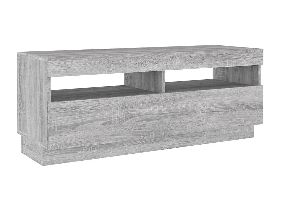 TV-meubel met LED-verlichting Sonoma grijs 100x35x40 cm