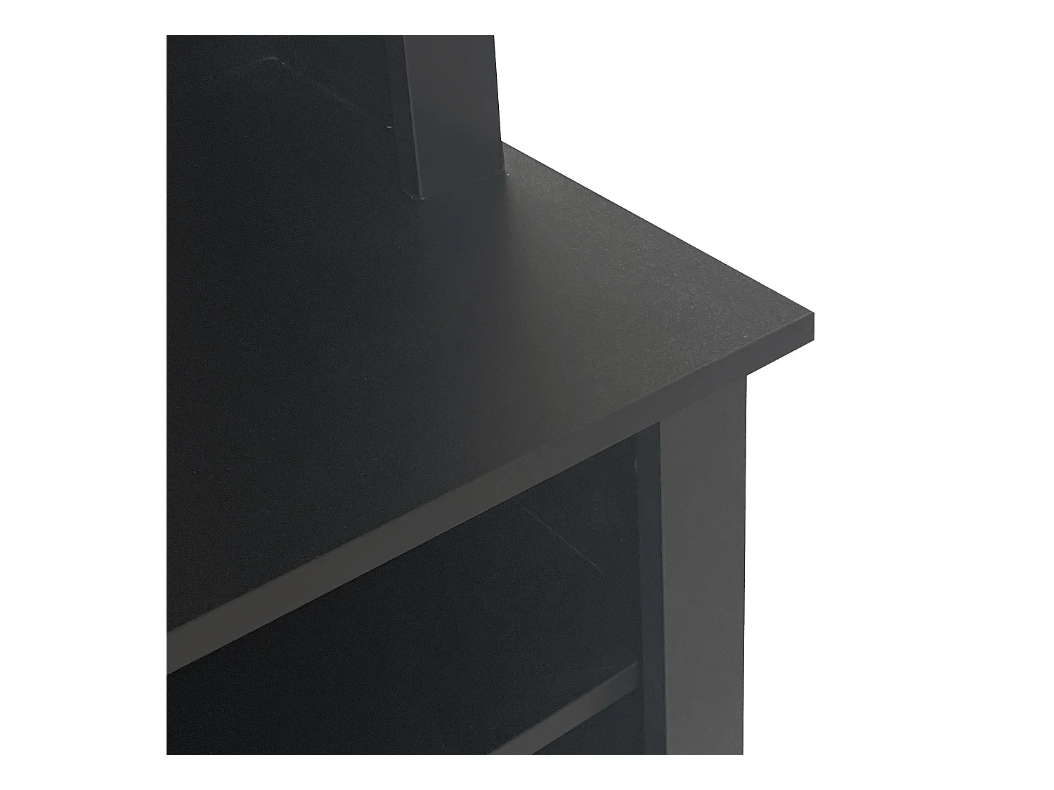 Vestiaire d'entrée avec 3 patères, étagère à chaussures et espace de rangement ouvert - noir