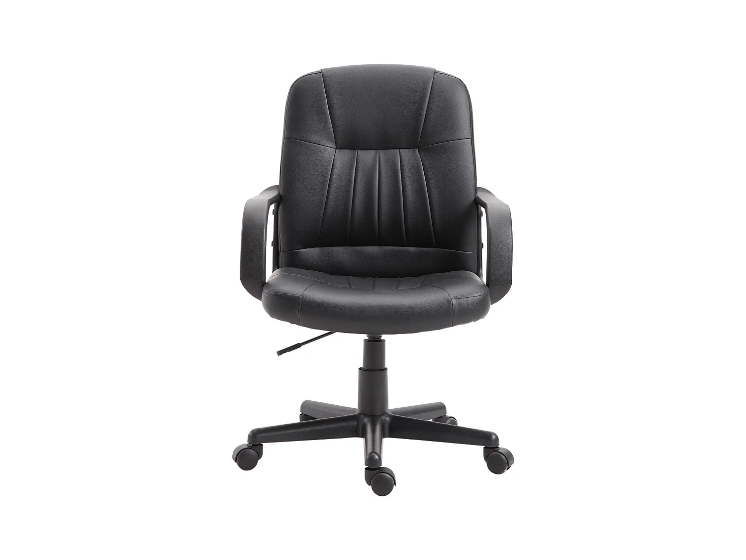 Sedia da ufficio con altezza regolabile in similpelle nero