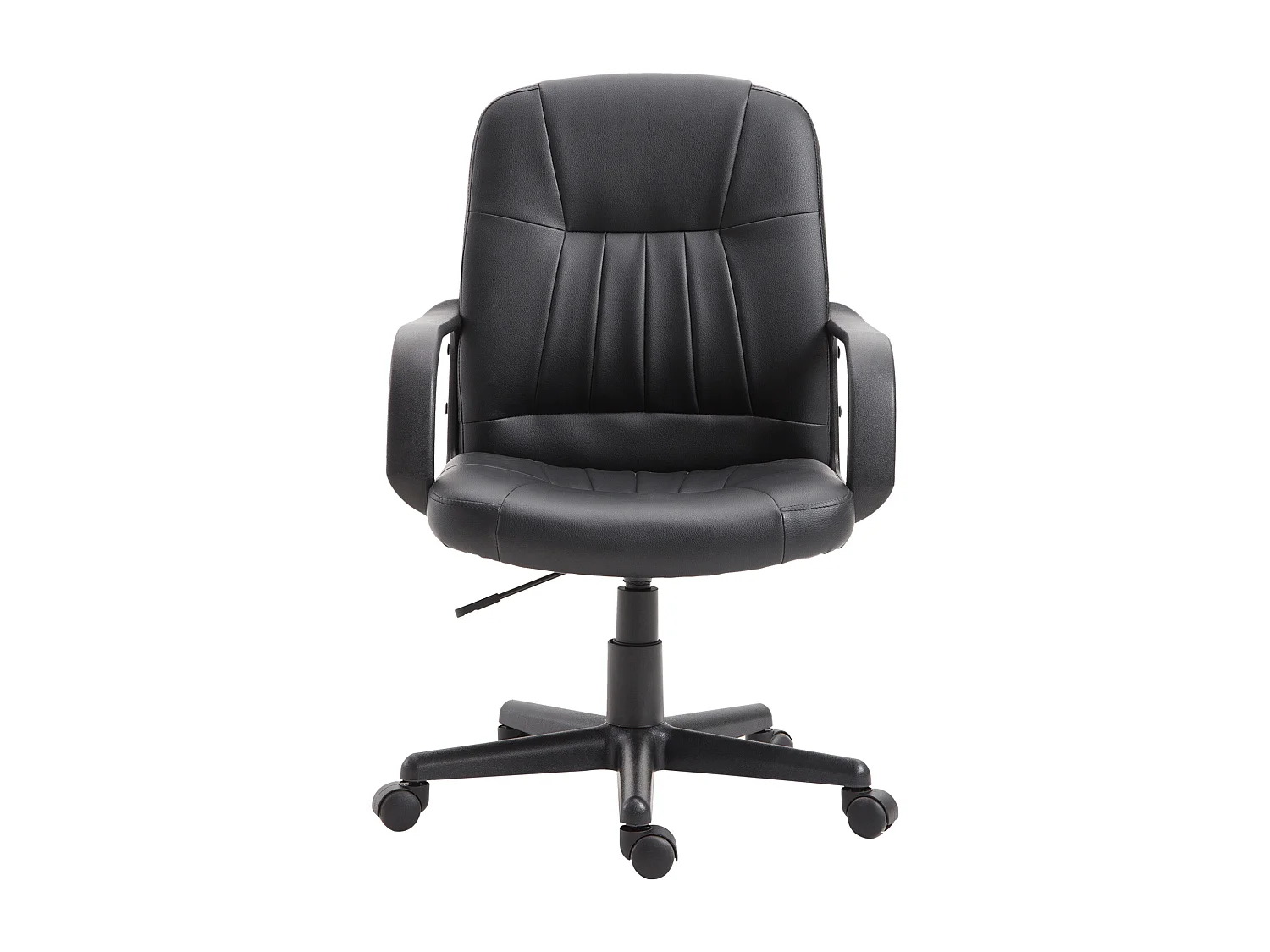 Sedia da ufficio con altezza regolabile in similpelle nero