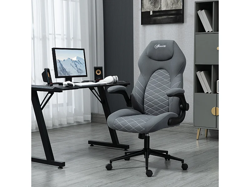 Sedia da ufficio ergonomica reclinabile altezza regolabile grigio