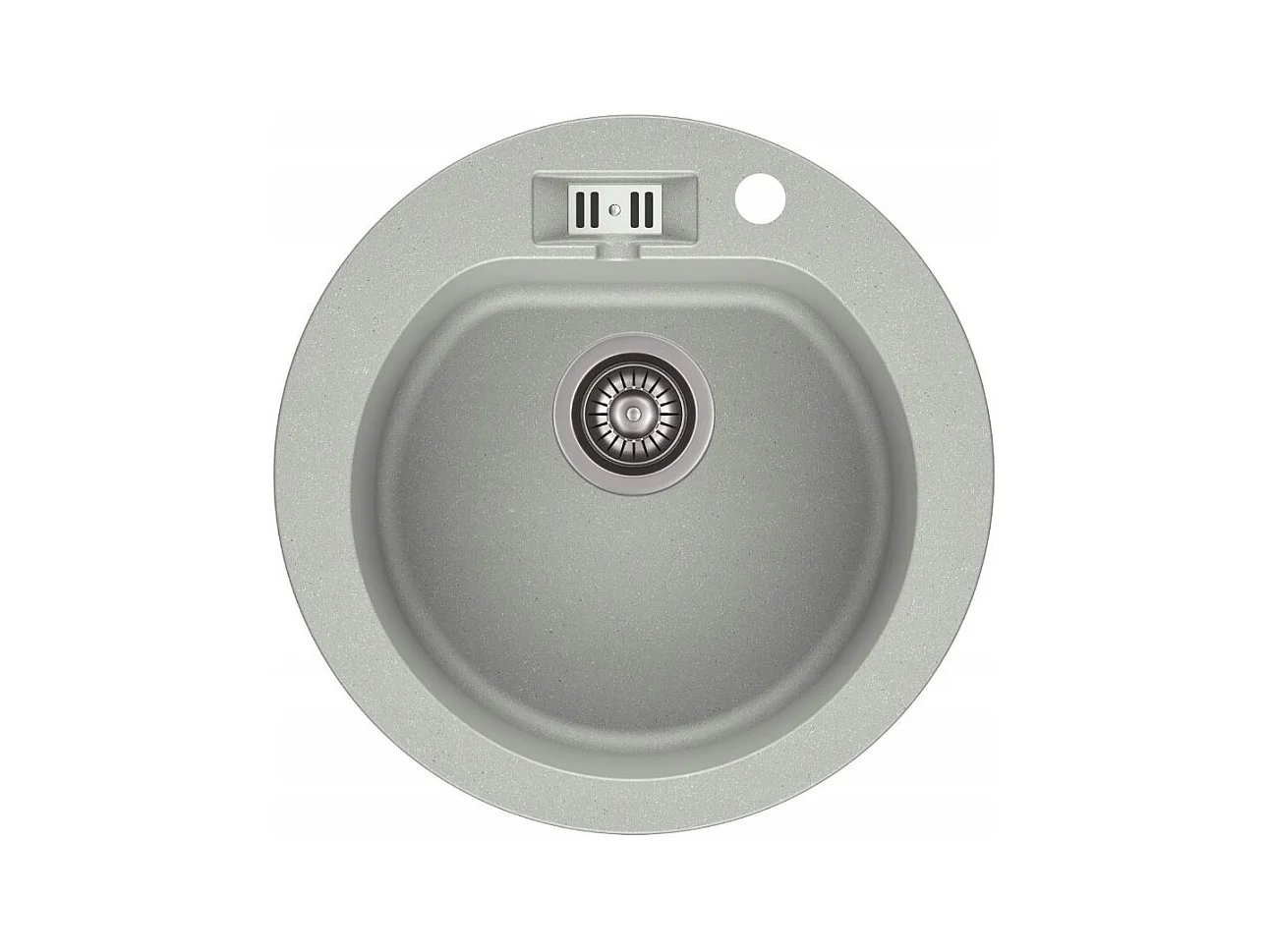 Evier rond NALIBOU GRIS en granit premium - 1 Bac sans égouttoir et vidage inclus