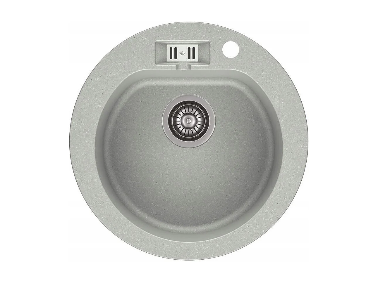 Evier rond NALIBOU GRIS en granit premium - 1 Bac sans égouttoir et vidage inclus