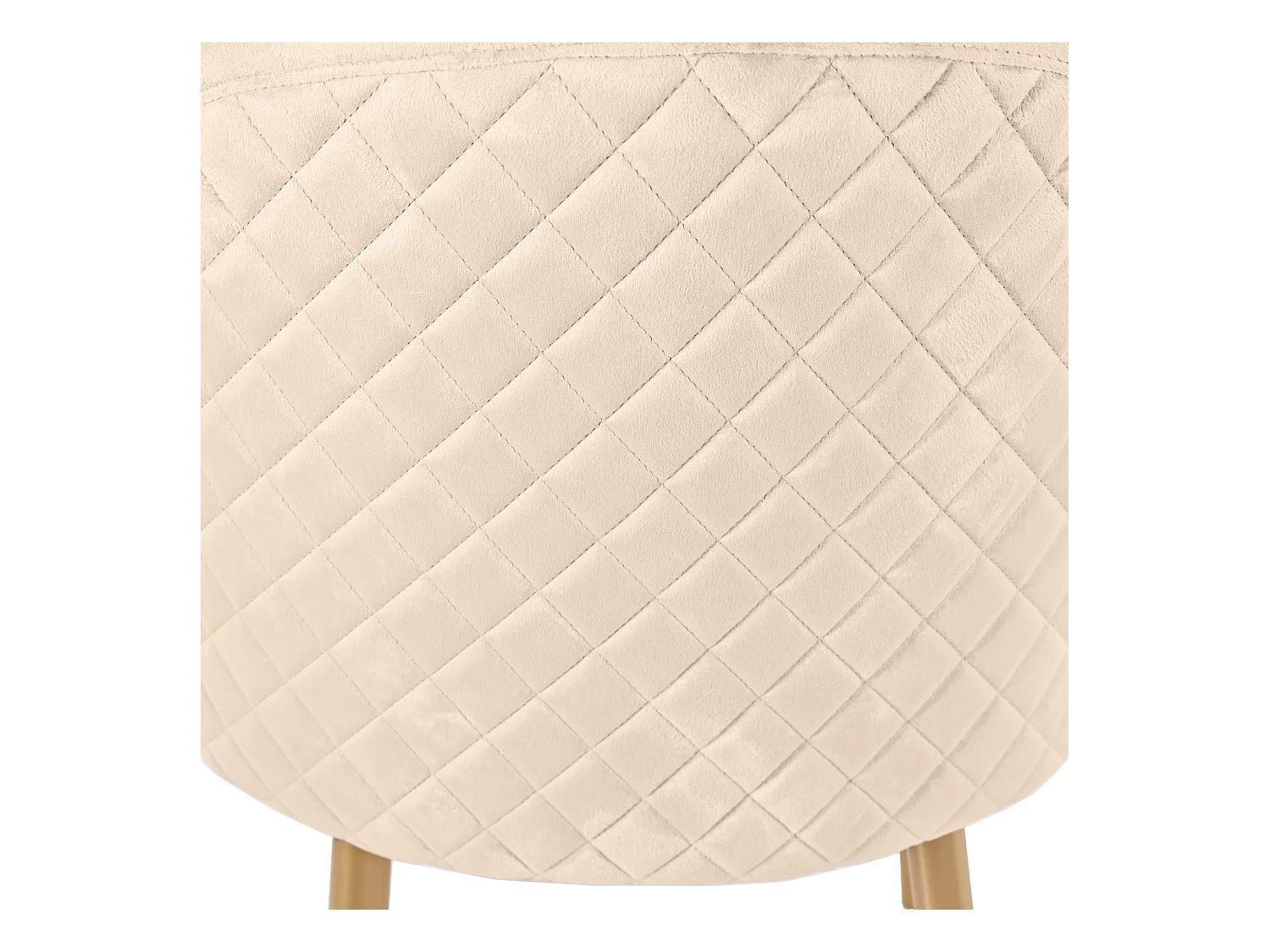 Lot de 4 chaises en velours beige, avec dossier courbé, pieds dorés - pour salle à manger et salon
