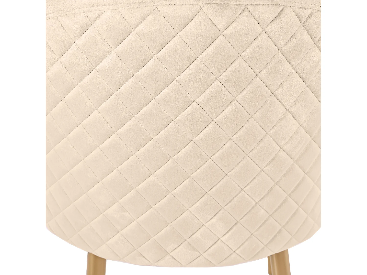 Lot de 4 chaises en velours beige, avec dossier courbé, pieds dorés - pour salle à manger et salon