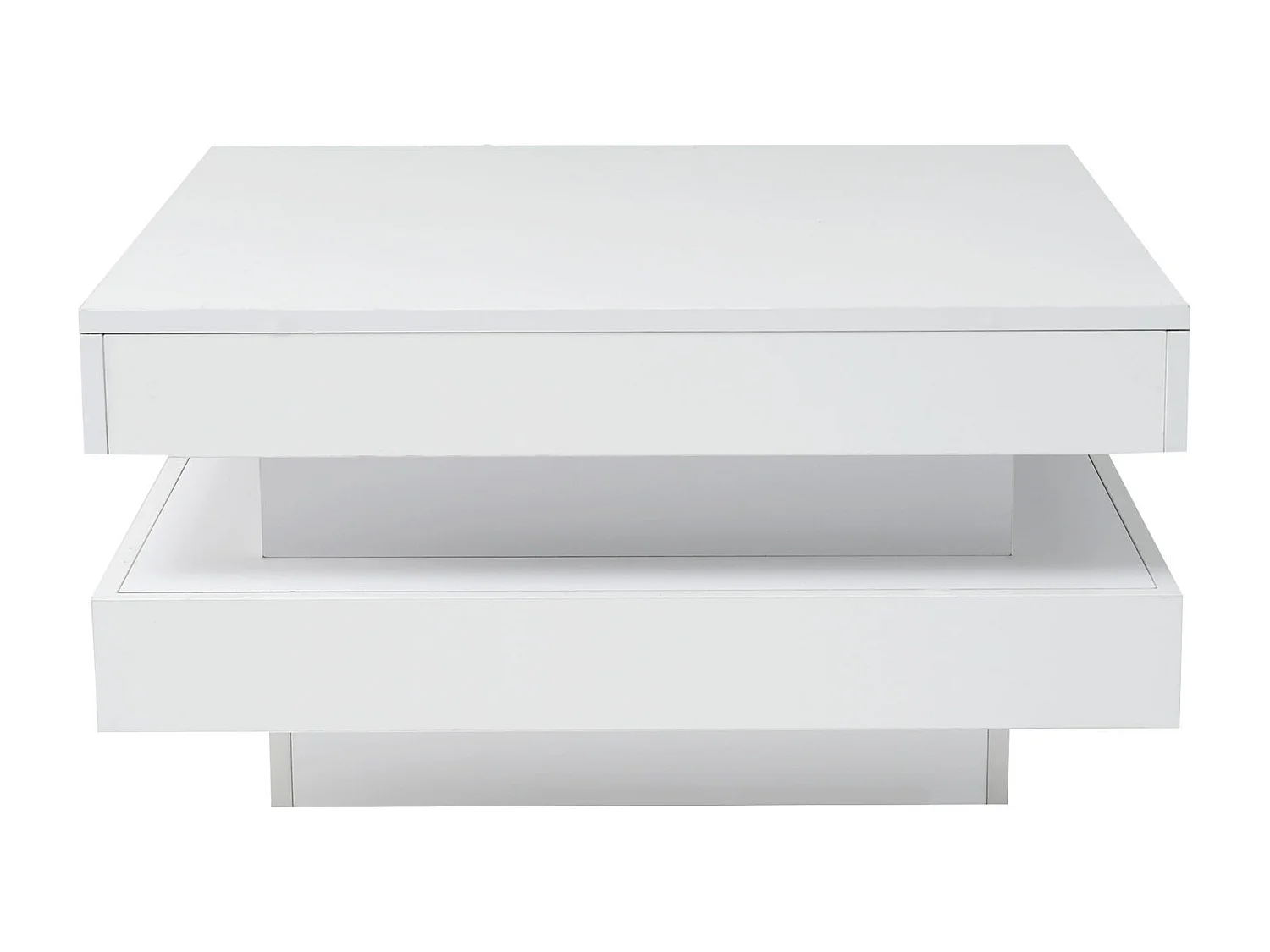 Table basse blanc, Table basse carrée avec éclairage LED , design moderne  - pour  salon et bureau