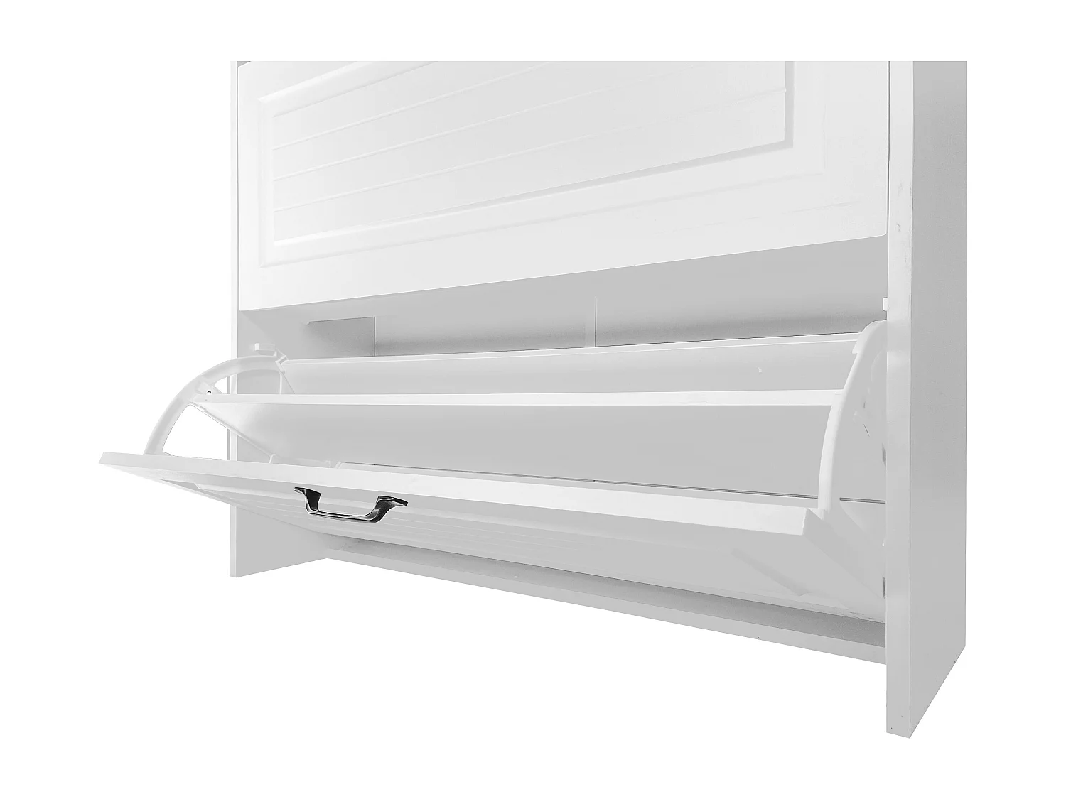 Witte schoenenkast met 3 kleppen en 2 lades, modern design - voor hal of woonkamer