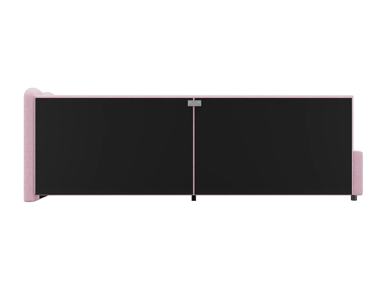 Daybed 90x200 cm, kinderbed met verstelbare ledverlichting, roze pluche, zonder matras