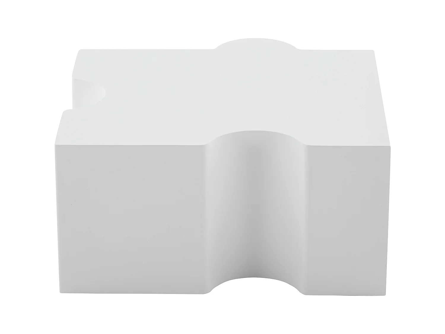 Table basse puzzle blanche 65x65x32 cm, structure MDF, rangement ouvert - pour salon ou chambre