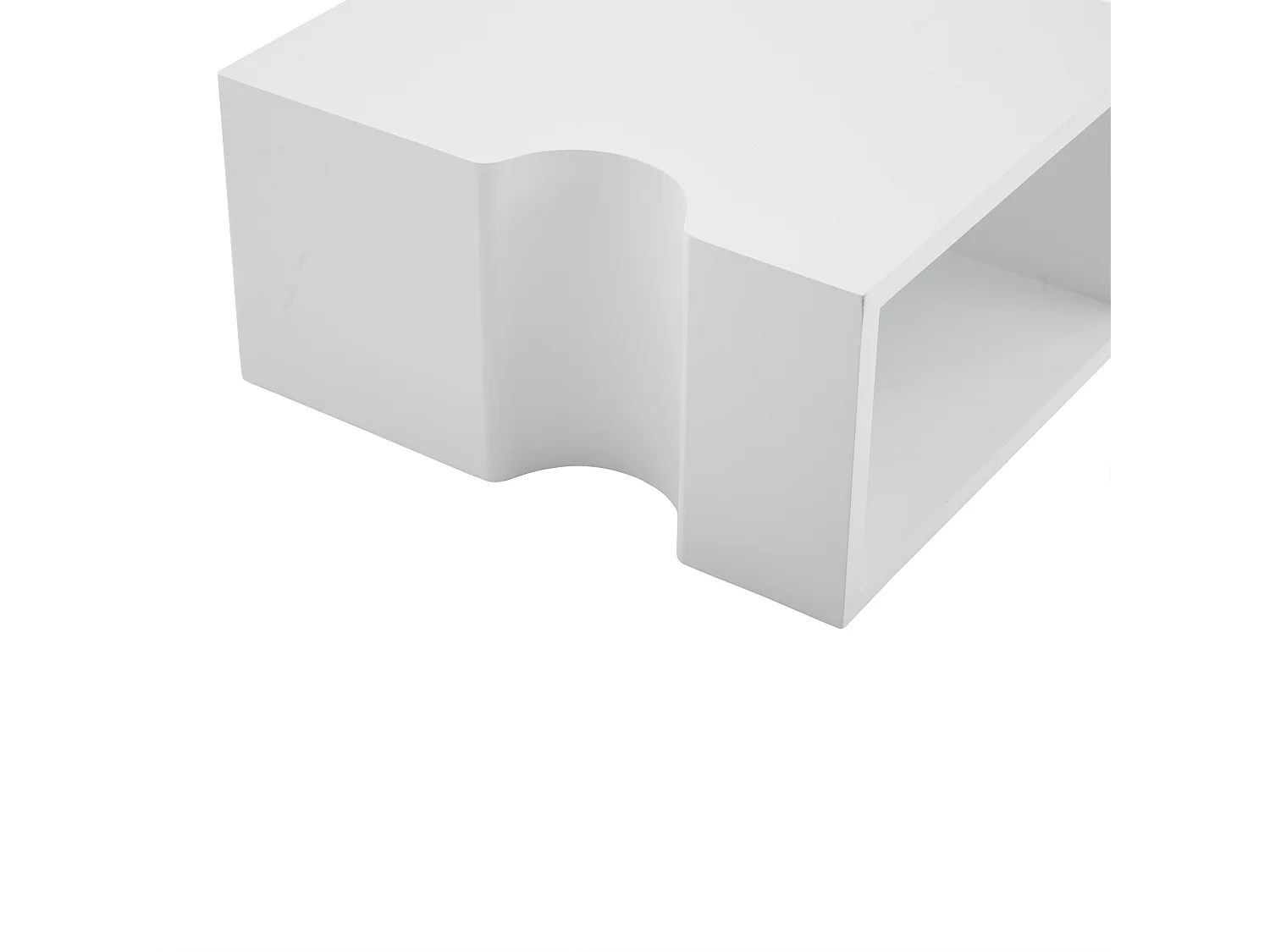 Weißer Puzzle-Couchtisch 65x65x32 cm, MDF-Struktur, offener Stauraum – für Wohnzimmer oder Schlafzimmer