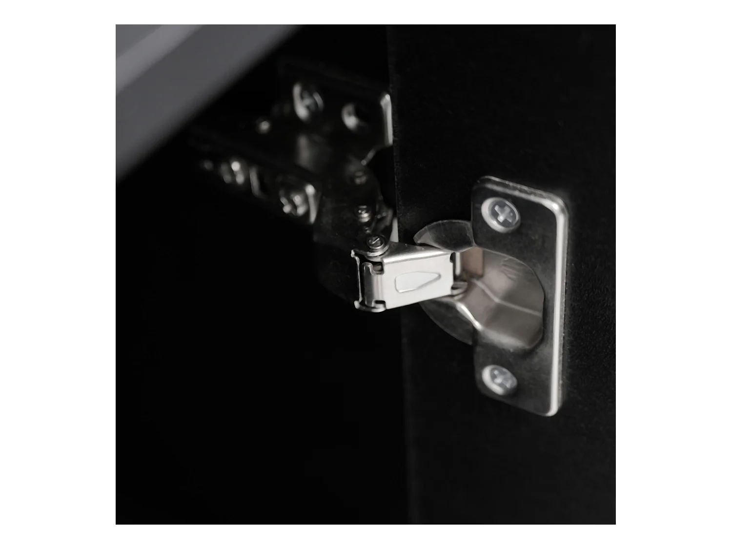 Meuble à chaussures noir avec 3 abattants, 1 tiroir et 1 porte, style moderne - pour entrée ou salon