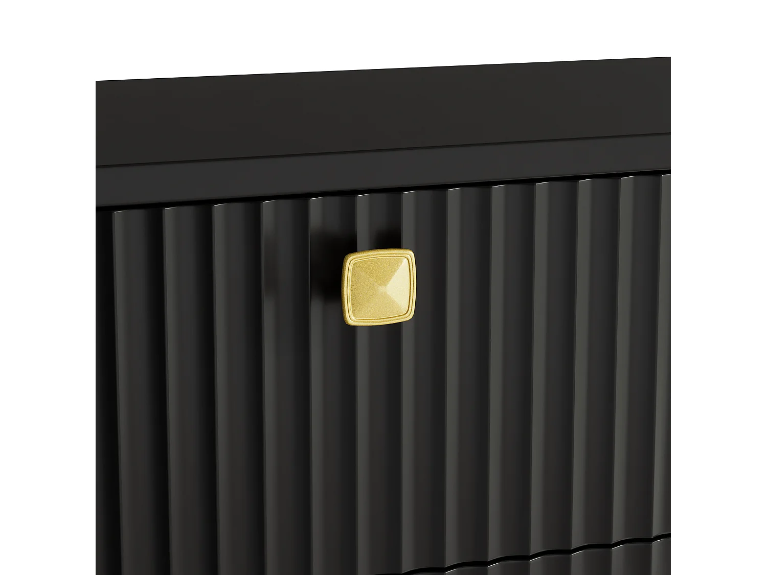 Zwarte schoenenkast met 3 kleppen, 1 lade en 1 deur, moderne stijl - voor hal of woonkamer