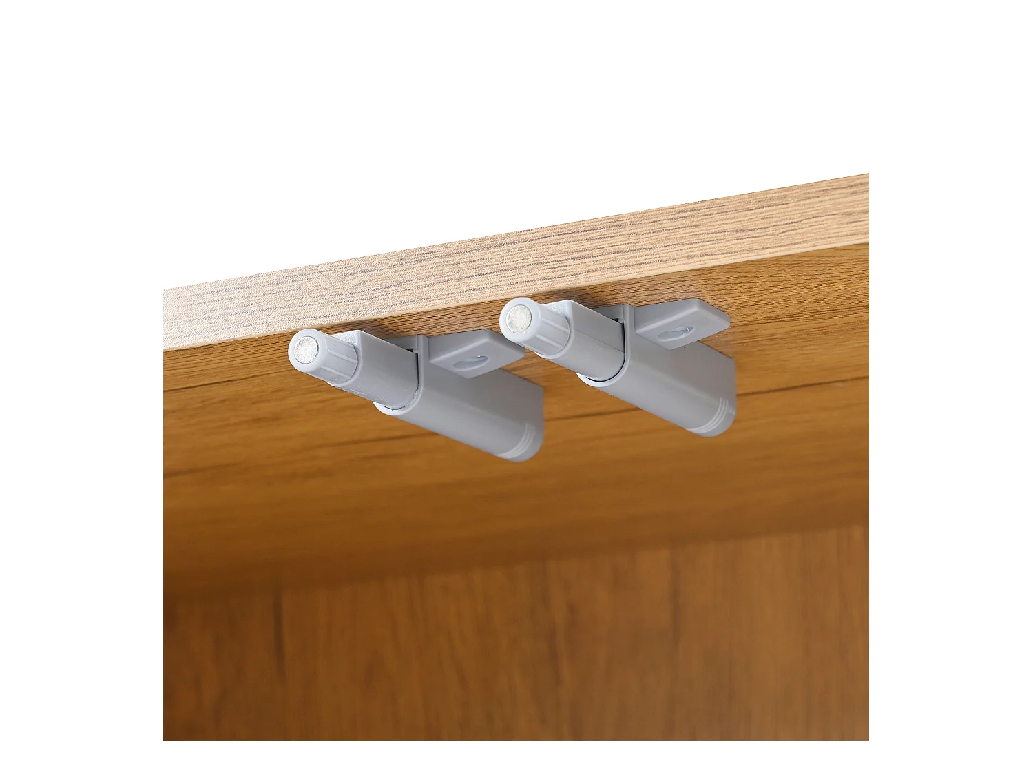 Meuble à chaussures d'entrée avec étagères réglables, 3 portes et 1 tiroir, pieds en bois - blanc et naturel