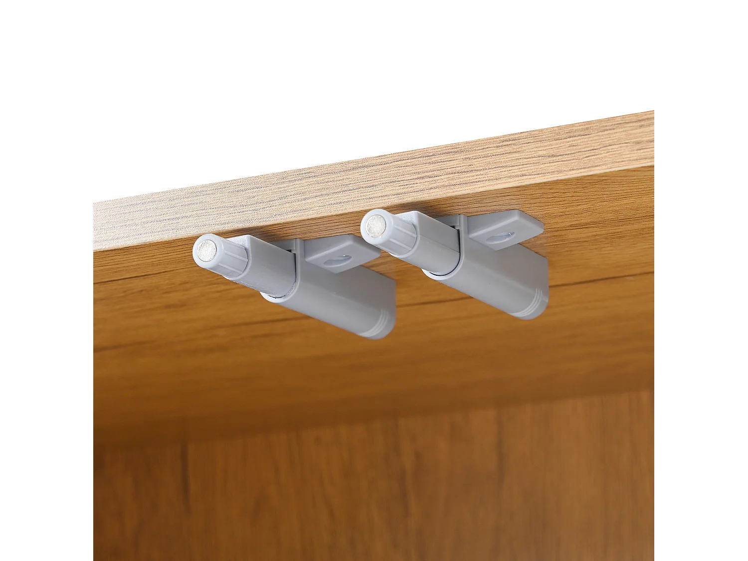 Meuble à chaussures d'entrée avec étagères réglables, 3 portes et 1 tiroir, pieds en bois - blanc et naturel