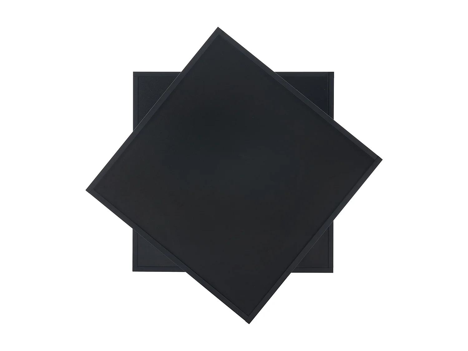 Table basse carrée avec plateau pivotant, 2 tiroirs rangements, noir - pour salon ou chambre