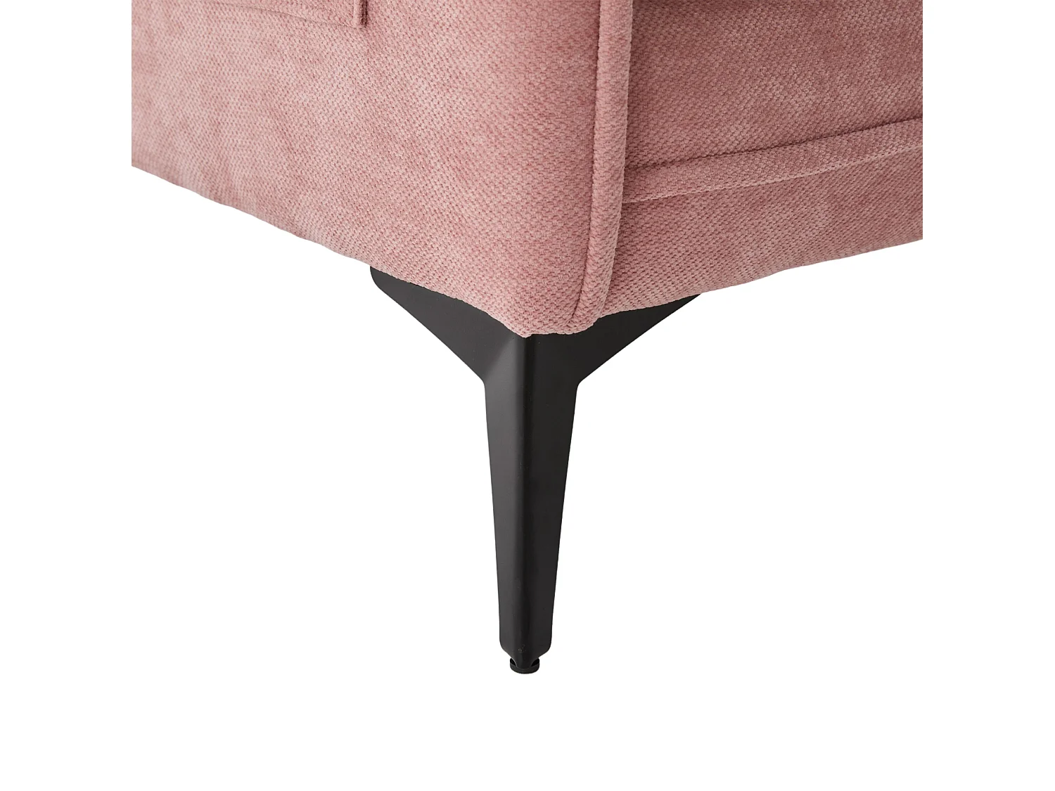 Canapé 2 places avec poches latérales, port de charge et support de téléphone, chenille rose - pour salon et chambre