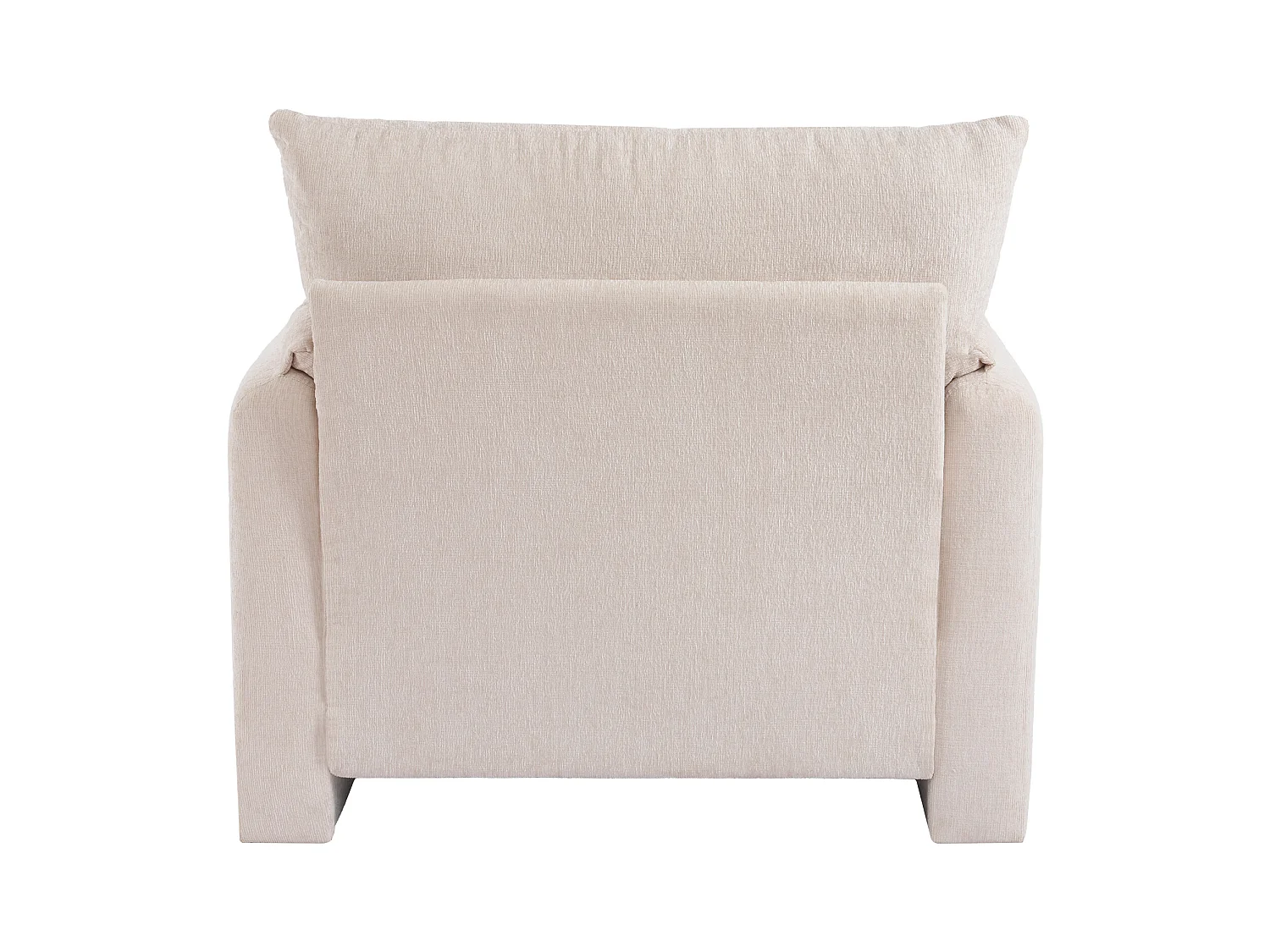 Canapé 1 place avec accoudoirs moelleux, tissu chenille beige - pour salon, chambre ou coin lecture
