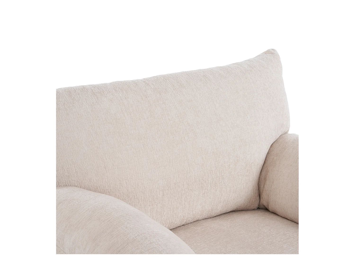 Canapé 1 place avec accoudoirs moelleux, tissu chenille beige - pour salon, chambre ou coin lecture