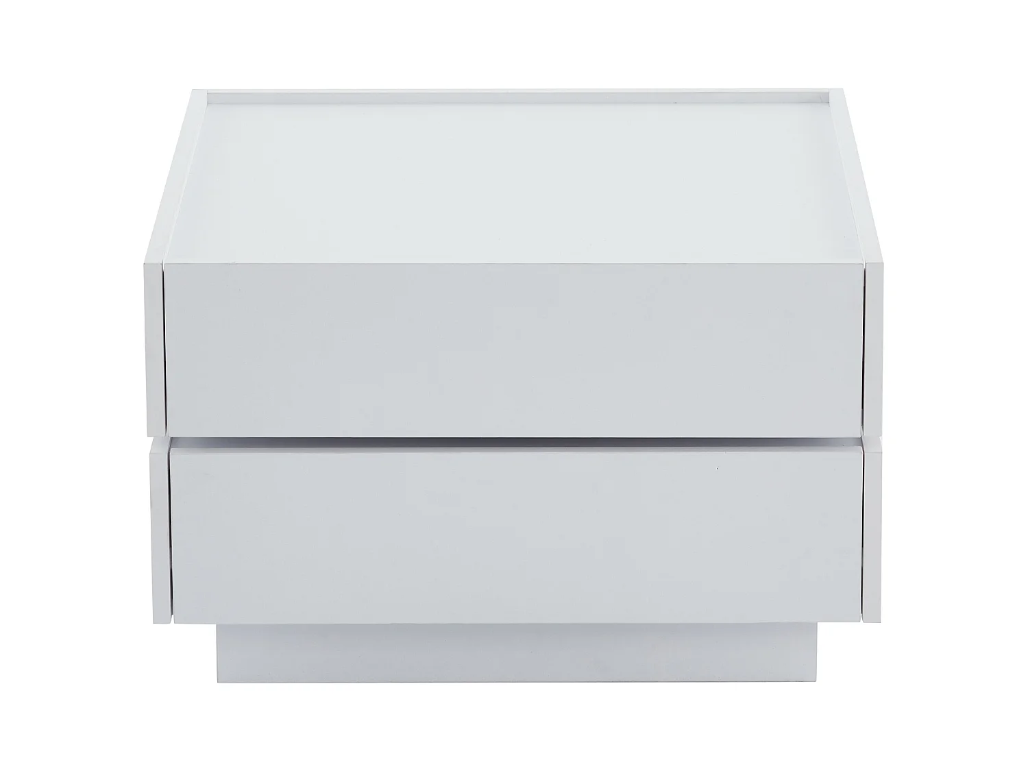 Table basse carrée avec plateau pivotant, 2 tiroirs rangements, blanc - pour salon ou chambre