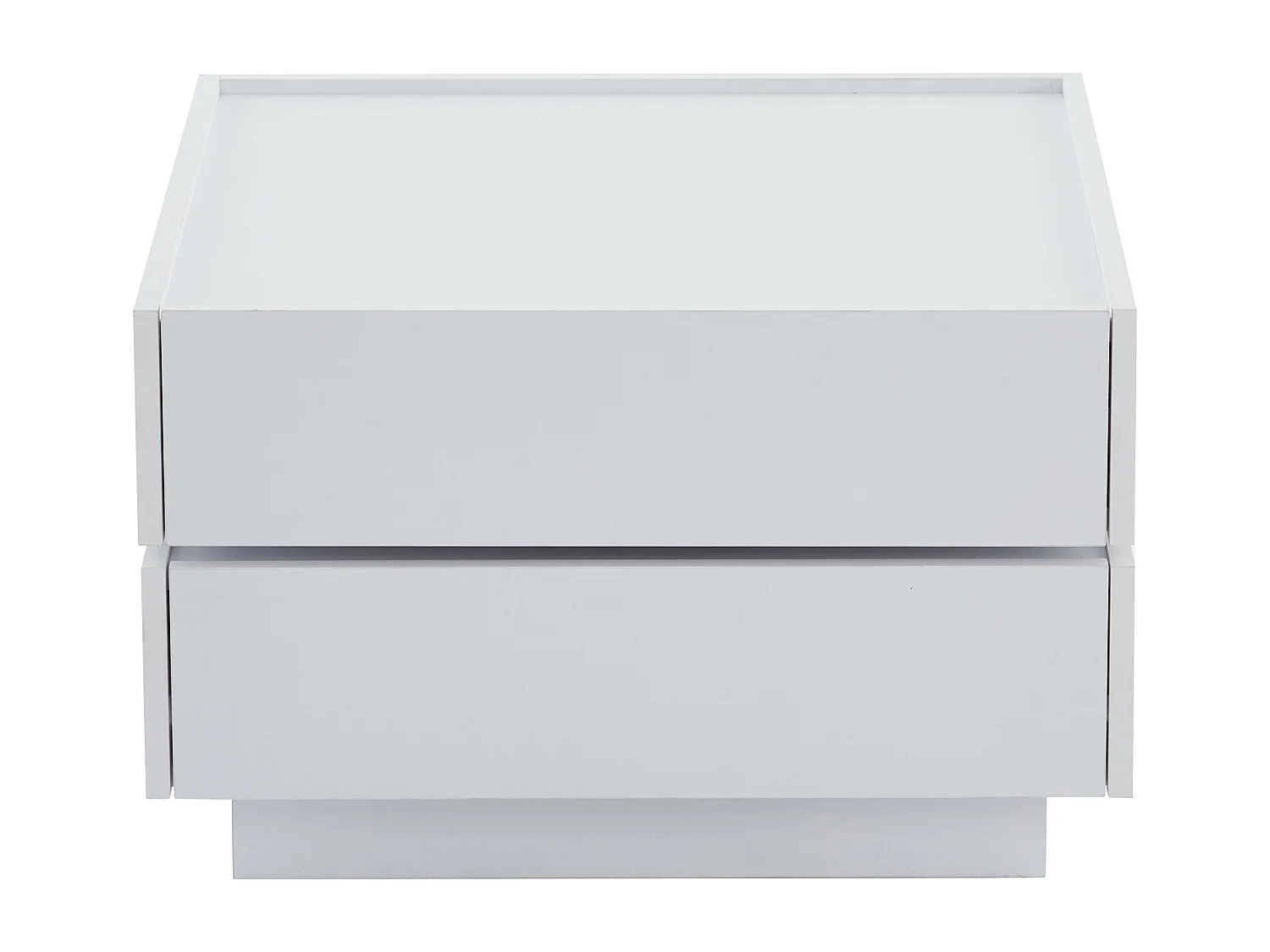 Quadratischer Couchtisch mit drehbarer Platte und 2 Schubladen, weiß – für Wohn- oder Schlafzimmer